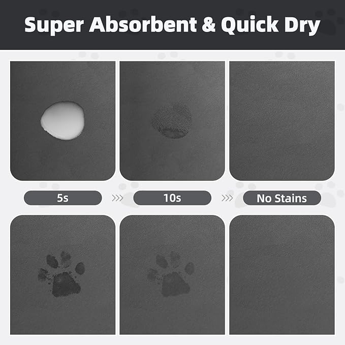 PADOOR Pet Feeding Mat-Absorbent Dog Mat for Food and Water Bowl-No Stains Easy Clean Dog Food Mat-Quick Dry Water Dispenser-Puppy Supplies Accessories