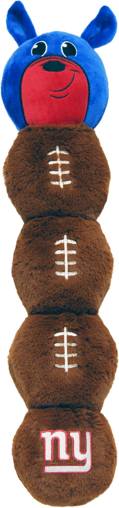 New York Giants PET GIFT BOX with 2 Licensed DOG TOYS, 1 Logo-engraved NATURAL DOG TREAT, 1 NFL JERSEY, 1 Puppy Training Bells & 1 Car Seatbelt