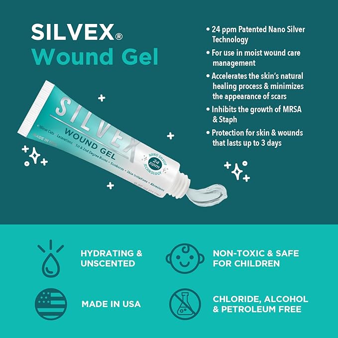 Be Smart Get Prepared SILVEX Wound Gel, 0.5 Fl Oz (Pack of 1), Clear