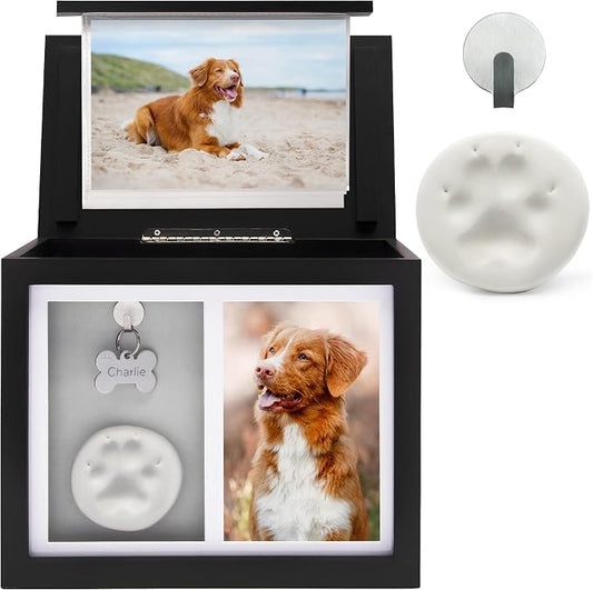 Chasing Tails Pet Urns for Dogs - Dog Urns for Ashes, Suitable for All Pets - Includes Paw Print Kit, Picture Frame and Photo Book for a Lasting Tribute and Keepsake Memory