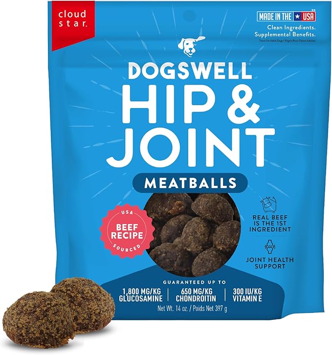 Dogswell Hip & Joint Beef Recipe Meatballs, 14 oz.