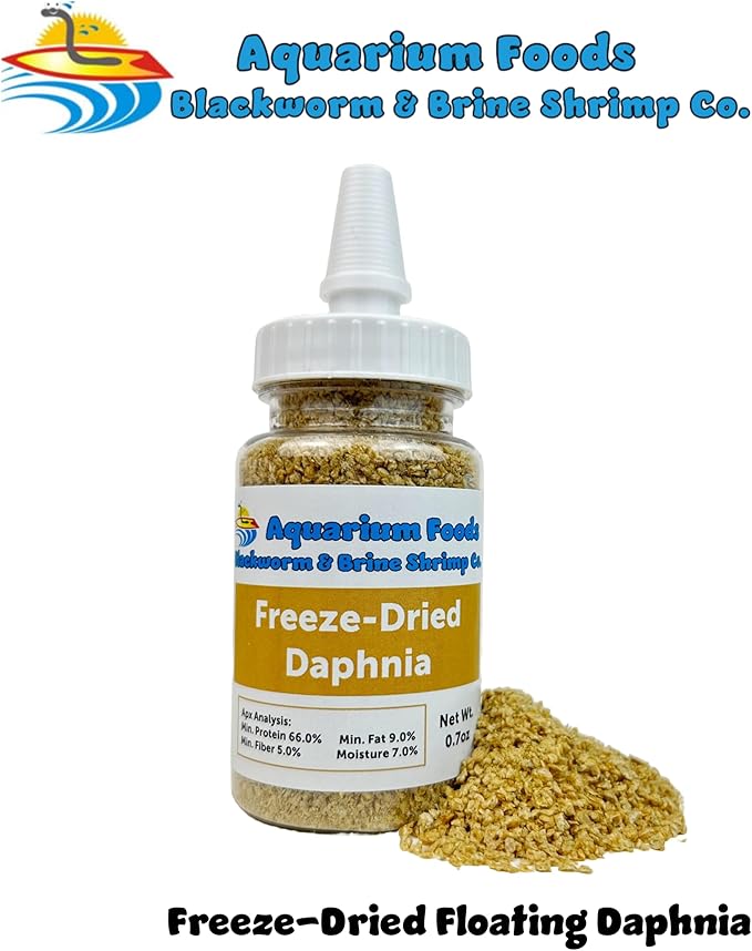 Aquatic Foods Inc. Freeze-Dried Daphnia for All Freshwater's, Marine's, Baby Pond Fish, Invertebrates, Corals, Anemones, All Tiny Nano, Fry and Babies…0.7oz Sm Squeeze Bottle