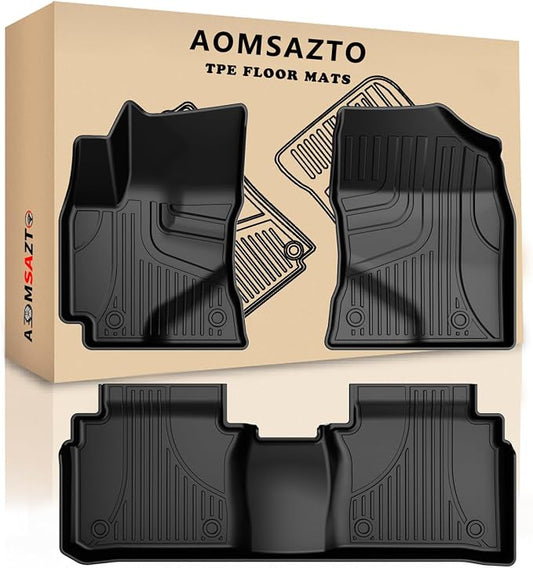 AOMSAZTO Floor Mats Compatible with Toyota Corolla Sedan 2014-2019, Heavy Duty TPE All Weather Automotive Floor Mats, 1st & 2nd Row Full Set Floor Liners, Anti Skid Car Mats(not fit for Hatchback)