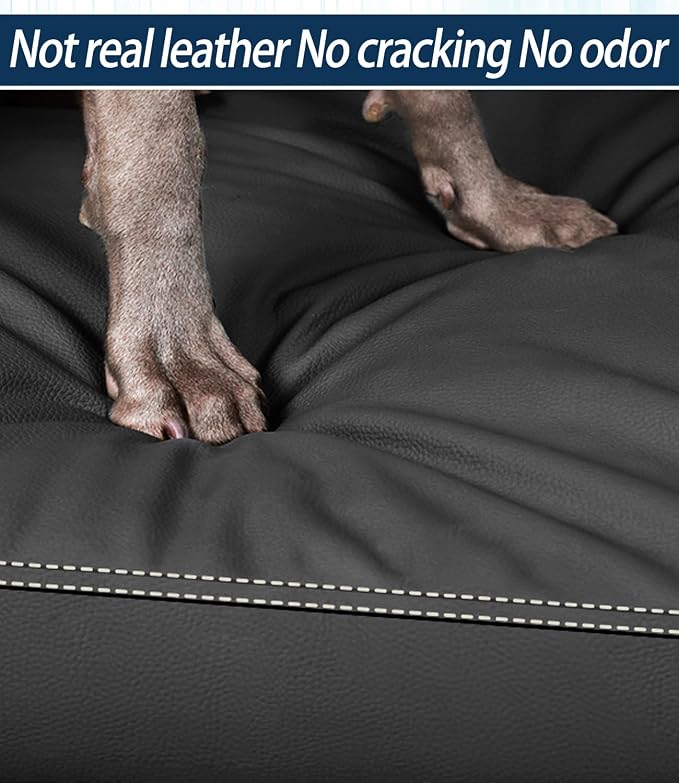 Waterproof Vinyl Leather Dog Bed for Small Dogs, Wipeable Dog Pad, Easy to Clean, Pet Hair Resistant Kennel Bed