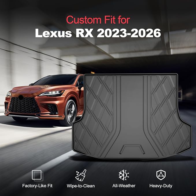 Trunk Mat for Lexus RX350 RX350h RX500h 2023-2026（Not for RX450h+）, All-Weather Custom Fit Cargo Liner