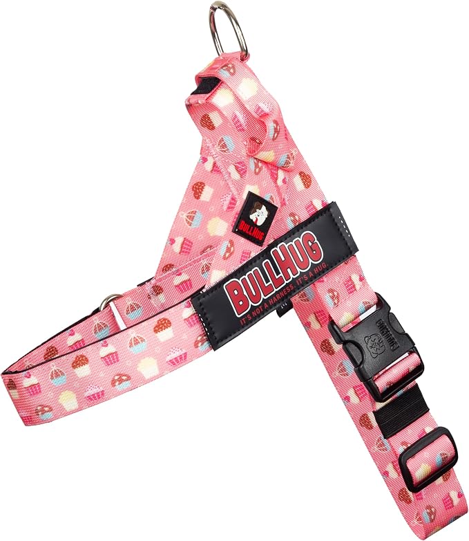 Adjustable Dog Harness– No Pull, No Choke – for English Bulldogs, French Bulldogs, Pugs & Broad-Chested Breeds – Easy, Safe Walks (Cupcake, XS)