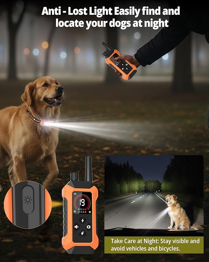 Shock Collar for Dogs 3 Pack (5–150Lbs), 4400FT Waterproof Electric Dog Collar with Light 5 Training Modes Rechargeable 3 Dog Training Collar with Remote Control, E collars for Small Medium Large Dogs