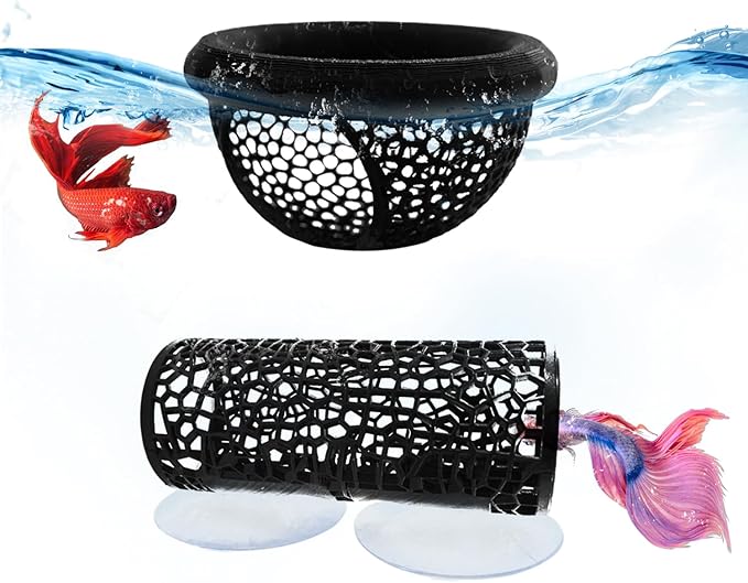 Little Fish Hammock and Little Fish Swimming Tunnel 2-Piece Set Aquarium Small Animal Animal Toys (Black) (Style 1)