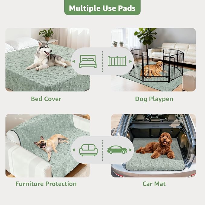 LOOBANI Washable Pee Pads for Dogs,2 Pack Reusable Puppy Pads 31"x36" | Super Absorbent, Waterproof, Leakproof, Non Slip, Soft, For Whelping, Potty Training, Crates, Floors, Beds, Couches, Travel
