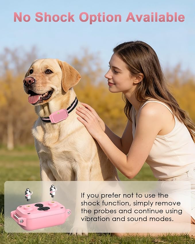 Shock Collar for Dogs, IP67 Waterproof Dog Training Collar with Remote Control, 3 Modes: Beep, Vibration, Safe Static, Rechargeable Adjustable for 15-110lbs Medium Large Dogs