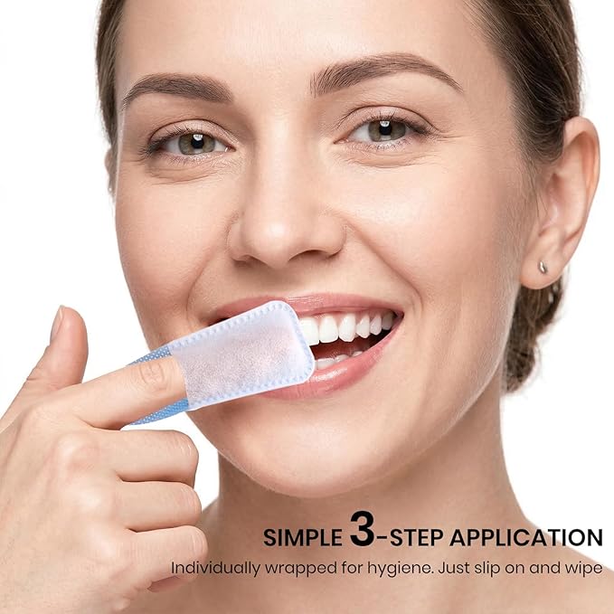 150pcs Disposable Textured Teeth Wipes Finger Brush Oral Brush Ups, Deep Cleaning Dental Wipes, Individually Wrapped, Mint Flavor, No Water Needed, Remove Stains from Coffee Tea Wine, Ideal for Travel