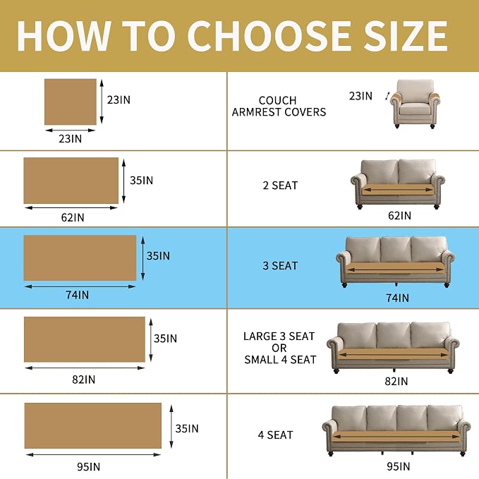 HAOMAIJIA Waterproof Couch Cover for Dogs Washable,Faux Fur Pet Couch Covers for Sofa,Soft Dog Bed Cover Non-Slip Couch Covers for 3 Cushion Couch Sofa Pet Friendly (Khaki, 35" x 74")