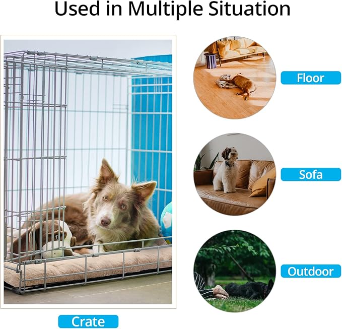 Dog Crate Pad Washable Dog Bed for Crate Large Cozy Mat 42-Inch Cream | Ultra Soft Kennel Pad,Anti-Slip Bottom,Fits for Most Metal Crates,Comfortable Sleeping Pet Mat