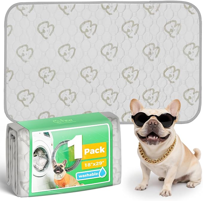 FXW Washable Pee Pads for Dogs, Super Absorbent, 18" x 29", 1 Pack | Machine washable, Non-slip backing