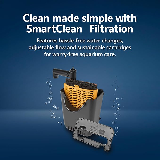 Aqueon Aquarium Starter Kit with Smart Clean Filtration and LED Lighting, Freshwater and Saltwater Fish, 20-Gallon