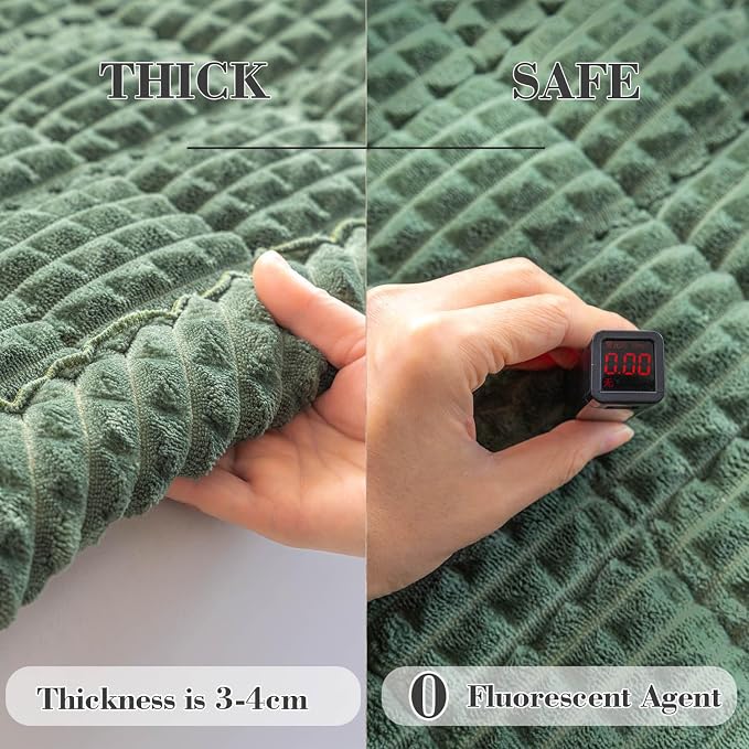 Couch Cover for Dogs Washable, Non-Slip Pet Couch Covers for Sofa, Fuzzy Dog Couch Cover Mat, Thick, Soft, Plush Couch Cushion Covers for Sofa Protector (Green, 23.6" x 47.2"/60 x 120cm)