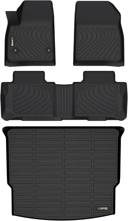 HAFIDI® Floor Mats & Cargo Liner Set Fit for 2019-2025 2026 Chevy Blazer Gas Only (Not for EV & Trailblazer) All Weather Protection TPE Anti-Slip Automotive Floor Liners Blazer Accessories - Black
