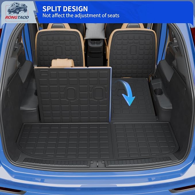 Rongtaod Cargo Mat Compatible with 2020-2025 Hyundai Palisade 7 Seats Trunk Mat Cargo Liner Kick Mat Trunk Liner 2024 Palisade Accessories (2nd&3rd Row Backrest Mats+Trunk Mat)