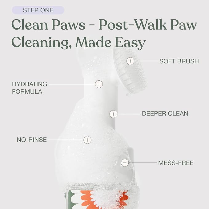 Dandylion Dog Grooming Kit, Paw Cleaner, Paw Balm & Waterless Dog Shampoo | No Rinse Dog Paw Washer, Brush On Paw Moisturizer, Dry Shampoo for Dogs, Fragrance Free, All Breeds and Coat, Sensitive Skin