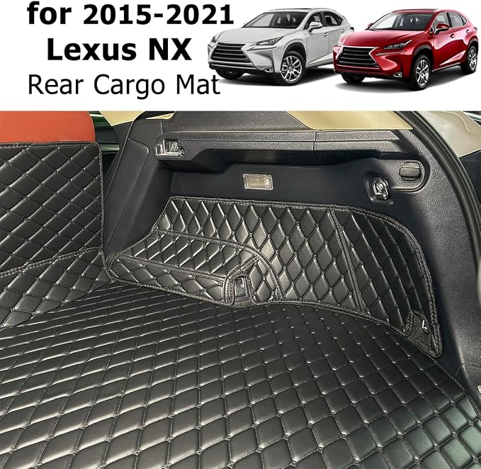 Cargo Mat for 2015-2021 Lexus NX200t NX300 NX300H Trunk Mat ＆ Rear Backrest Mat Cargo Liners All Weather Waterproof