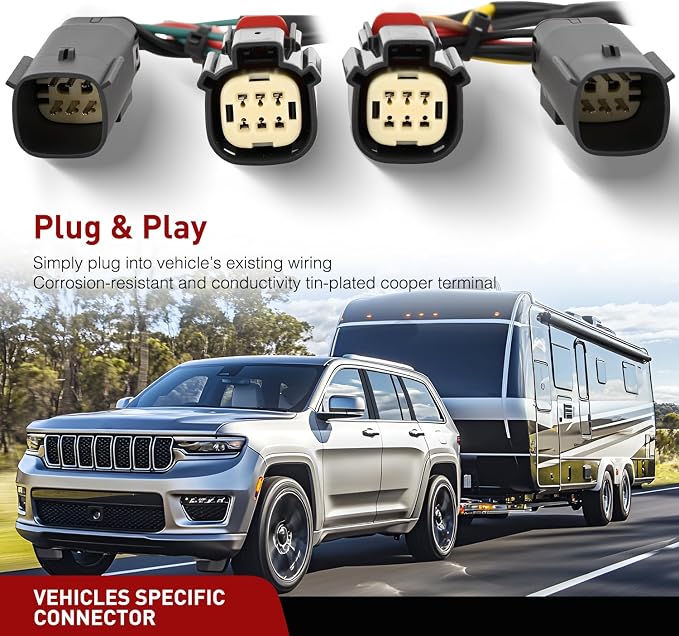 Nilight 4 Pin Trailer Wiring Harness Kit 56406 Simple Fit Tow Hitch | Vehicle Standard 4 Way Connector Custom for 2019 2020 2021 2022 2023 Jeep Cherokee