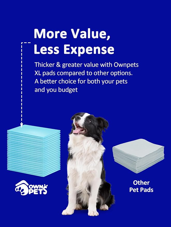 Ownpets XL Dog Training Pads 35x32, 6-Layer Leak-Proof Pee Pads, 40 Count | Absorbent 6 Layer, Quick-Dry Surface Locks Moisture & Odors, Non-Slip Backing, Ideal for Puppies, Seniors & Large Breeds