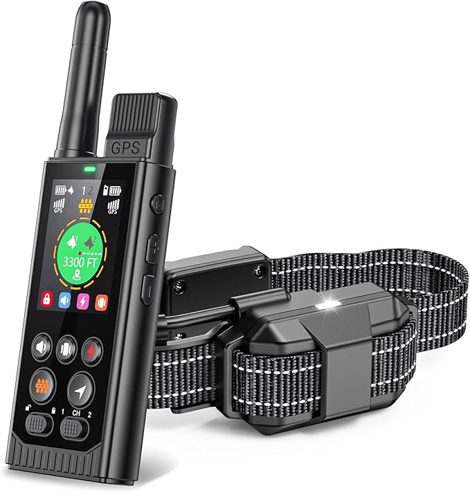 Completely Off-Grid 3-in-1 GPS Dog Fence with Real-Time Tracking: No Subscription, App-Free, Self-contained, Dual-GPS, Training Collar, Customizable Boundary with Four Progressive Alerts, Black