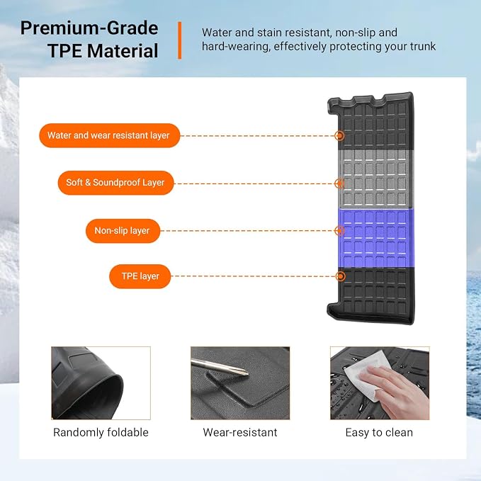 powoq Trunk Mat Compatible with 2021-2026 Toyota Sienna 3rd Row Cargo Liner TPE Rear Trunk Liner Mat Replacement for 2021 2022 2023 2024 2025 2026 Toyota Sienna Accessories