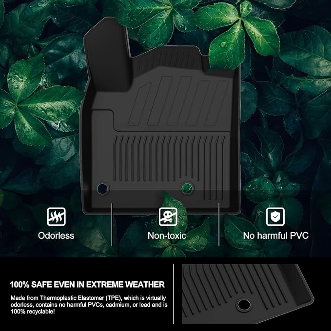KIWI MASTER Floor Mats for 2021-2026 Nissan Rogue (Not Sport), OEM Replacement T99E4-6RR0B, Custom Fit All Weather Car Mats, Heavy Duty TPE Floor Liners, Front & Rear 2 Row, Black