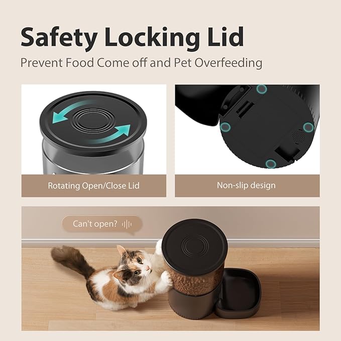 IMIPAW Automatic Cat Feeder with Camera - AI Pet Recognition & Recording, Night Vision, 5G WiFi APP Remote Control, Two-Way Audio & Desiccant Bag, Timed Programmable Food Dispenser for Small Pets
