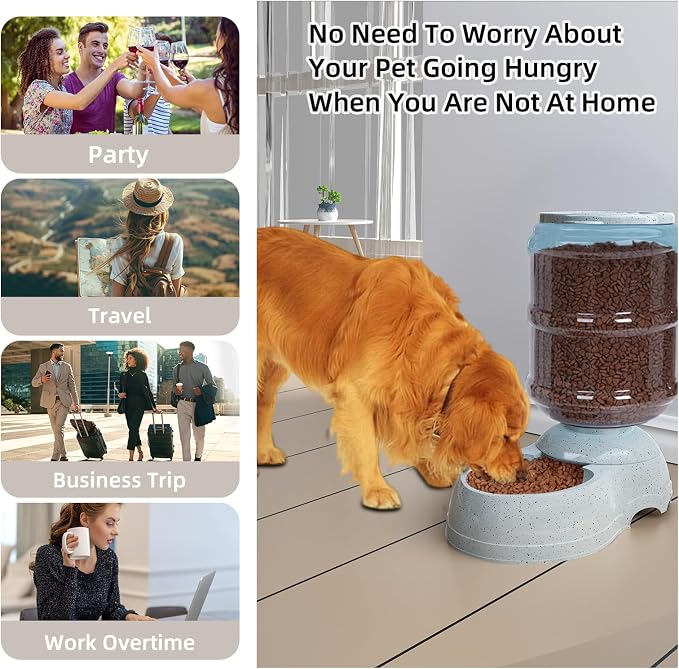 Kenond 11L Gravity Automatic Dog Feeder, Dog Food Dispenser for Large Breed | Wide Mouth, Easy to Clean/ Gravity Filled/ Large Capacity/ Multi Pet Home