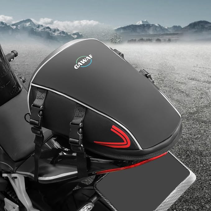 Motorcycle Tail Bag, Upgrade 15L Waterproof Sports Motorbike Rear Seat Bag with Shoulder Strap, Motorcycle Tank Bag For Storage Saddle Bag Dirt Bike Accessories