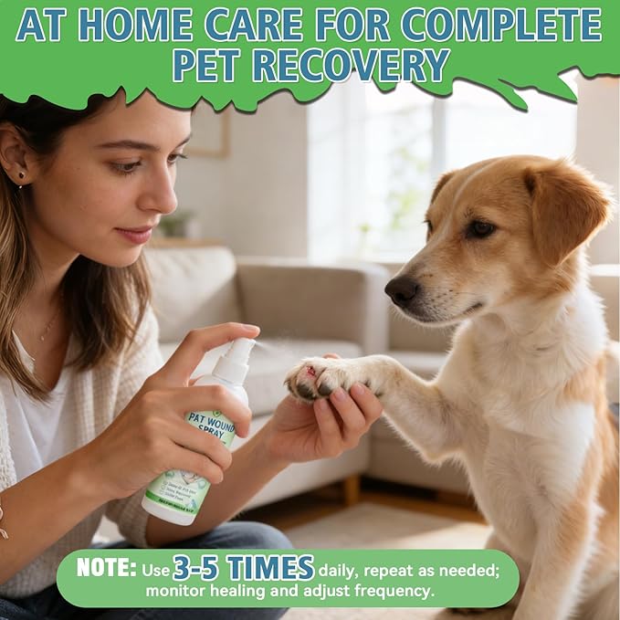 Cat Wound Care Spray, Pet Wound Care Formula for Scratching Irritation Bites Burns Redness, Supports Skin Comfort and Recovery for Kittens, Adult Cats, Pets, 120ml