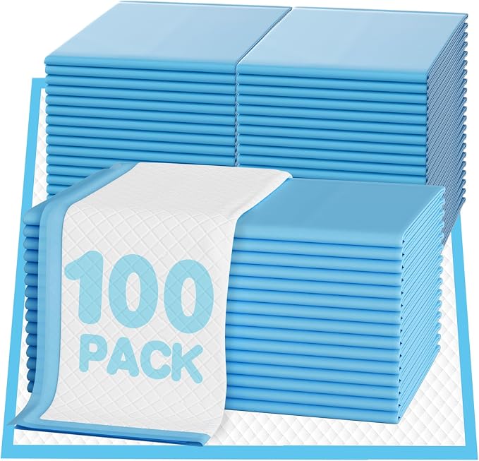 BIGGMED 36" x 36" 100 Count Tear-Resistant Disposable Bed Pads Super Absorbent Underpads, 3XL Extra Large Chux Pads, Thicker Incontinence Bed Pads for Adults, Kids, Elderly, Pee Pads