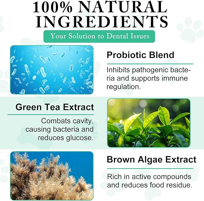 ARMOYA Dog Dental Powder for Fresh Breath and Healthy Teeth - Plaque Control for Small, Medium, Large Dogs