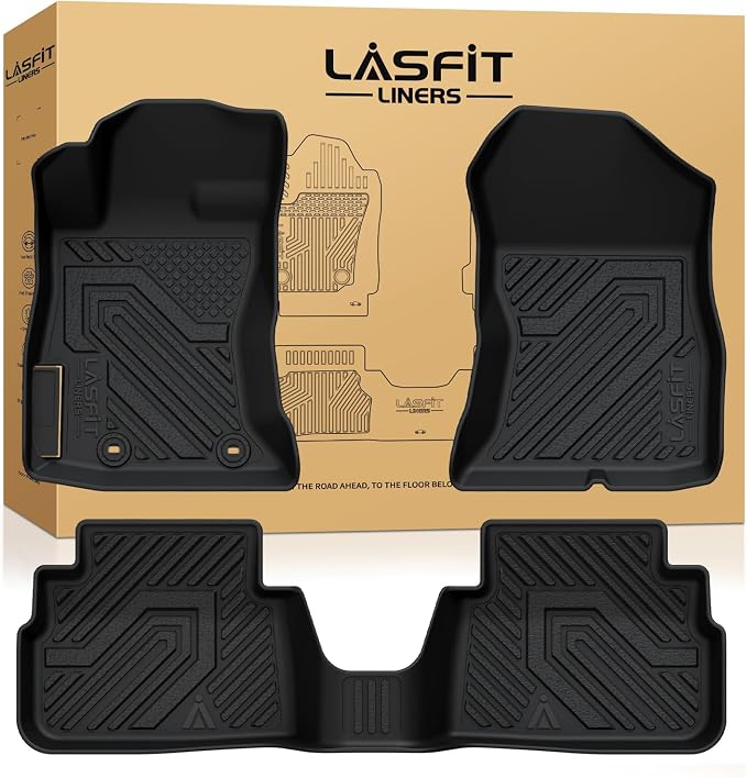 LASFIT Floor Mats Fits for Subaru Crosstrek 2023-2018 & Impreza 2023-2017, All Weather TPE Custom Fit Easy Clean Durable Car Accessories for Crosstrek & Impreza Base/Limited/Premium/Sport Floor Liners