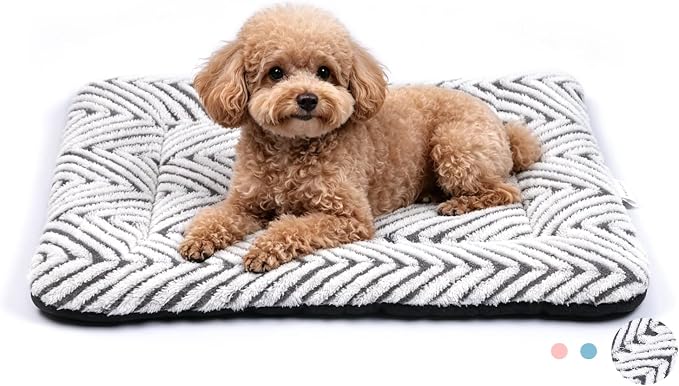 Mora Pets Dog Crate Pad Washable Cat Dog Bed for Crate Flat Pet Kennel Mat | Soft Dog Cat Bed Mat, Puppy Crate Pad for Dog Cages Cozy Sleeping Liner, Cute Pet Pillow Cushion Anti Slip Small Grey 24 x 18