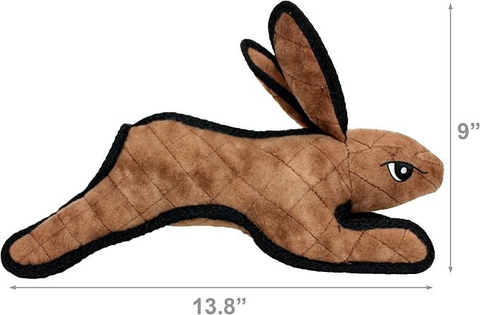 TUFFY® : 2 Pack Rabbit Dog Toy: Ultra Durable Plush Toy with Multiple Layers & Reinforced Seams, Washable and Floats, Original Construction