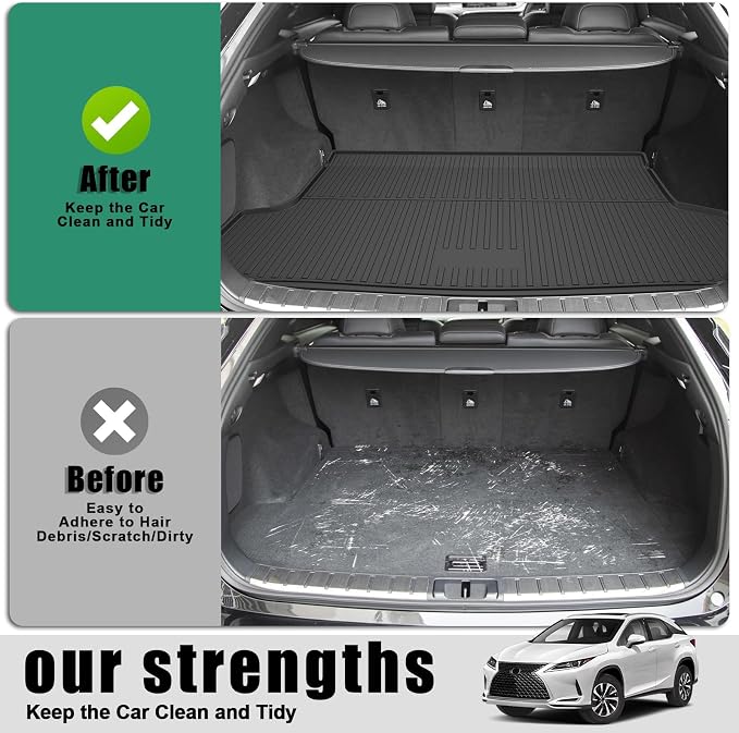 Floor Mats & Trunk Liner for Lexus RX RX350/RX450h 2016-2022 (Not for RXL) - Custom Fit TPE All Weather Car Accessories