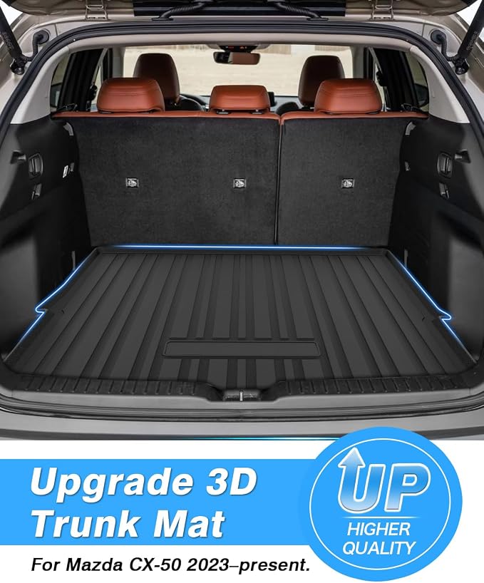 Powerty Cargo Mat Compatible with Mazda CX-50 2023 2024 2025 2026 Cargo Liner Rear Trunk Mat Cargo Tray All Weather TPO 3D Trunk Floor Mat Waterproof Protector CX50 Accessories