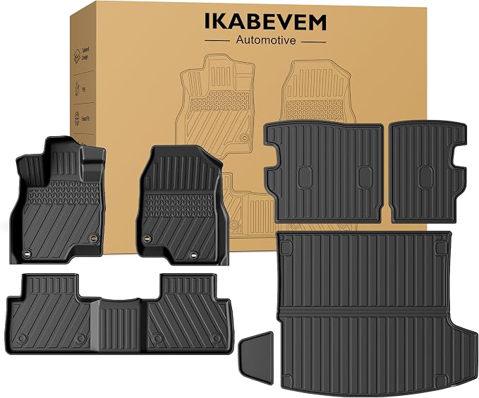 Floor Mats Fit for 2019-2026 Acura RDX - Custom Fit All Weather TPE Floor Liners Cargo Liner with Backrest Mats for RDX Accessories Full Set, Black