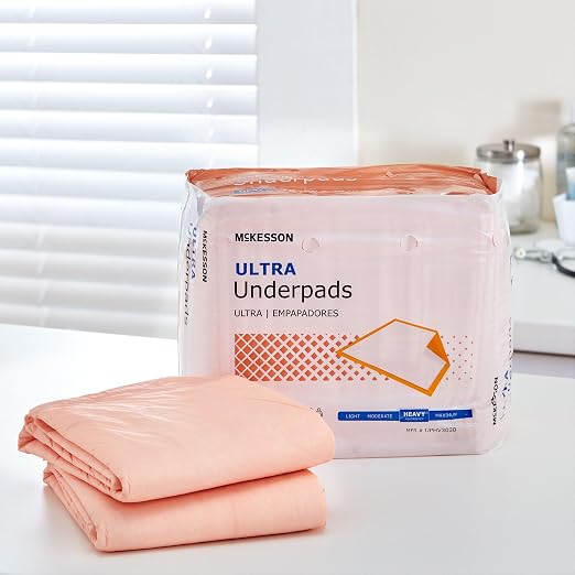 McKesson Ultra Underpads, Heavy Absorbency, Elderly, 30 x 30 in, 100 ct | Disposable Chux Pads for Adults, and Baby, Pee Pads, Incontinence Bed Pads