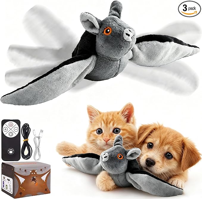 Flying Bat Dog Toy – Interactive Flap Wing Bat Toy for Dogs, Flying Bats Toy for Large Dogs, Dog Toy Flyings Bats，3