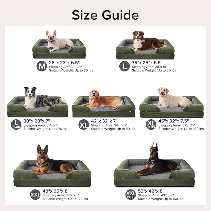 Jumbo Orthopedic Dog Bed for Extra Large Dogs, Waterproof, Egg-Crate Foam Dog Couch Bed with Washable Removable Cover, Waterproof Lining and Nonskid Bottom