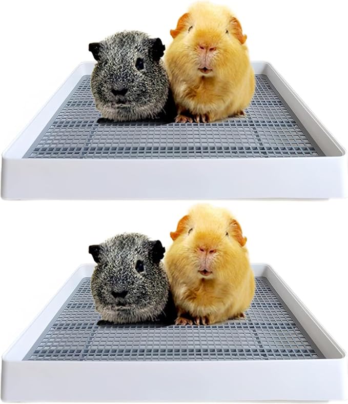 PODOO Rabbit Litter Box – Training Potty Tray for Guinea Pig & Small Pets · Spacious Grid Pan with Low Entrance, Easy-Clean & Odor-Resistant—Helps Keep a Clean Cage and Reduce Mess