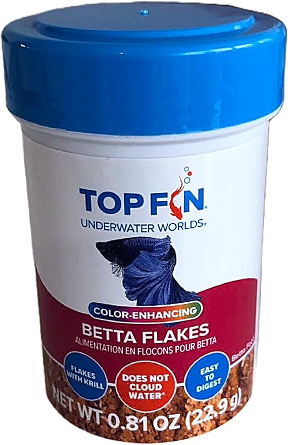 Top Fin Betta Flakes Color-Enhancing 1-0.81ounce (22.9 g) Bottle