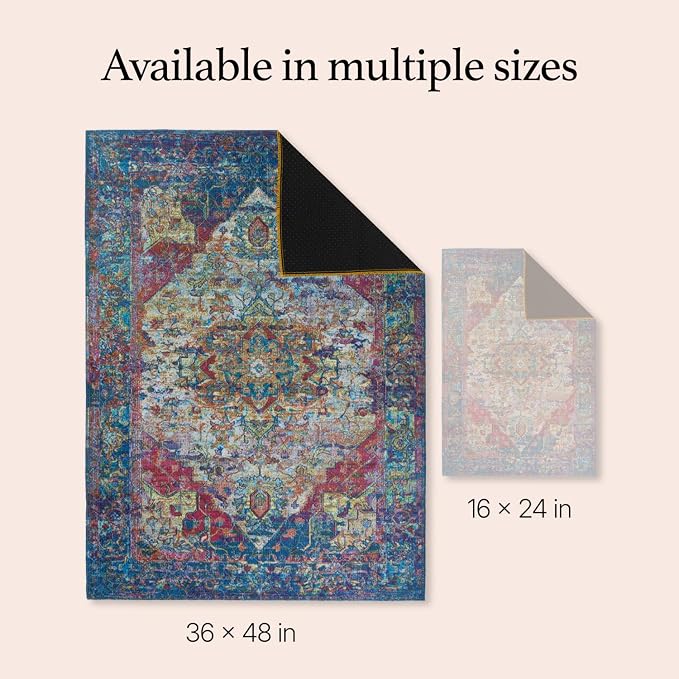 Washable Dog Pee Pads, 36" x 48", Waterproof, Non-Slip, Super Absorbent, Reusable Machine-Washable, 2-Pack (Bohemian Jewel) | Non-slip, waterproof, absorbent dog pee pads for potty training, whelping, senior dogs, multi-pet households, easy to clean