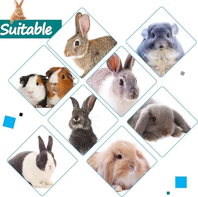 Hamiledyi Extra Large Rabbit Litter Box Pet Corner Toilet Small Animal Potty Trainer Huge Bunny Litter Pan with Plastic Grate Deep Dump Tray for Adult Guinea Pigs Chinchillas Ferrets Galesaurs White