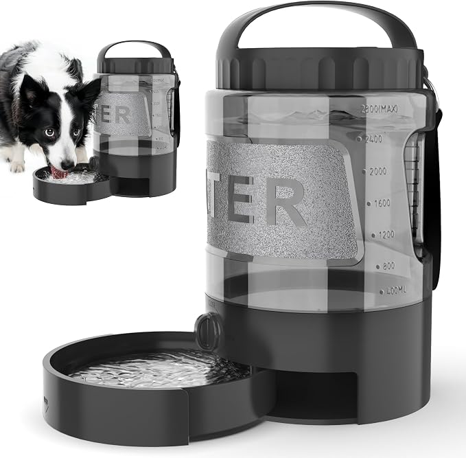 Dog Water Bottle Bowl Dispenser - 95OZ Large Dog Travel Water Bottle Portable with Pull-Out Travel Water Bowl for Dogs Camping Hiking Traveling Beach Park Accessories, Leak-Proof Pet Water Dispenser