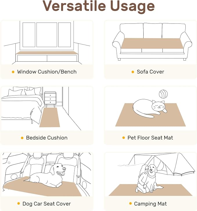 Couch Cover for Dogs, Washable Non Slip Sofa Covers for 2 Cushion Couch Pet Friendly Fuzzy Sofa Protector&Bed Mat for Pets (27.6"x59.06" Light Brown)